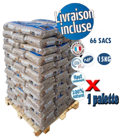 Granulé de Bois Premium Woodstock, Palette de 66 Sacs de 15 kg